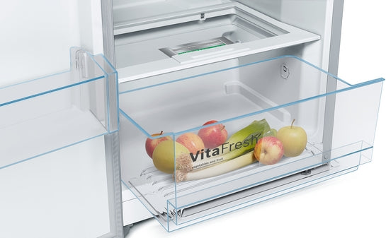 Serie 4 Freistehender Kühlschrank 186 x 60 cm Metall-Optik KSV36VLEP
