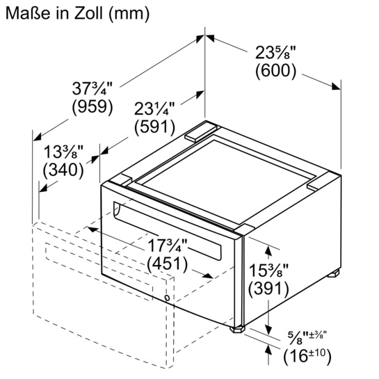 Podest m. Auszug Trockner WZDP20D
