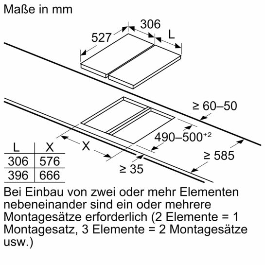 Serie 6 Domino-Kochfeld, Elektro 30 cm Mit Rahmen aufliegend PKF375FP2E