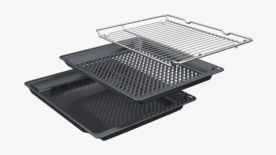 Serie 4 Einbau-Backofen mit Dampfunterstützung 60 x 60 cm Schwarz HRG532BB3