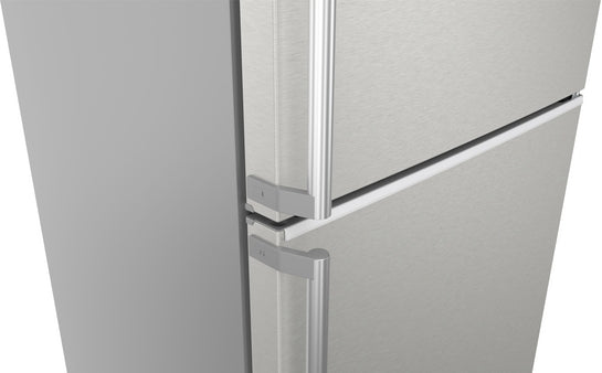 iQ500 Freistehende Kühl-Gefrier-Kombination mit Gefrierbereich unten 203 x 70 cm Gebürsteter Stahl AntiFingerprint, Total noFrost KG49NAICT