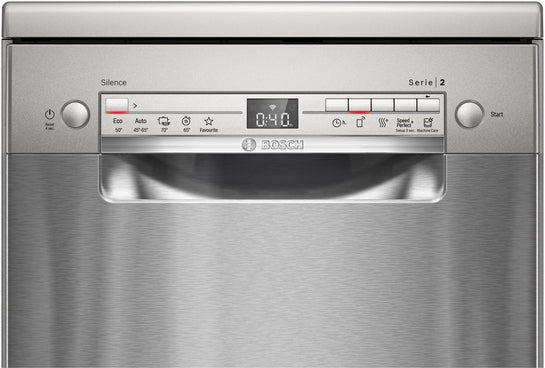 Serie 2 Freistehender Geschirrspüler 45 cm Gebürsteter Stahl mit Anti-Fingerprint SPS2HKI42E
