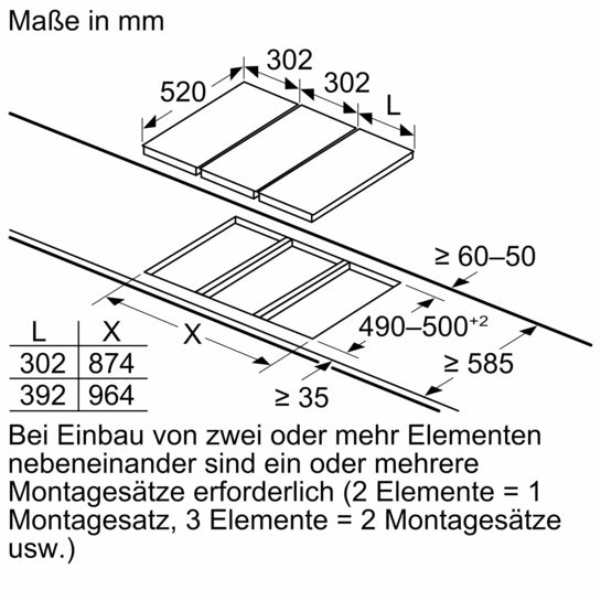iQ700 Domino-Kochfeld, Flex-Induktion 30 cm Mit Rahmen aufliegend EX375FXB1E