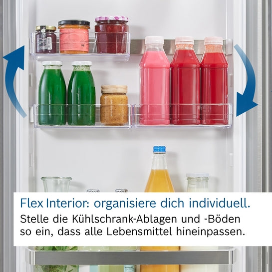 Serie 6 Freistehende Kühl-Gefrier-Kombination mit Gefrierbereich unten 203 x 60 cm Gebürsteter Stahl AntiFingerprint, Total No Frost KGN39AIBT