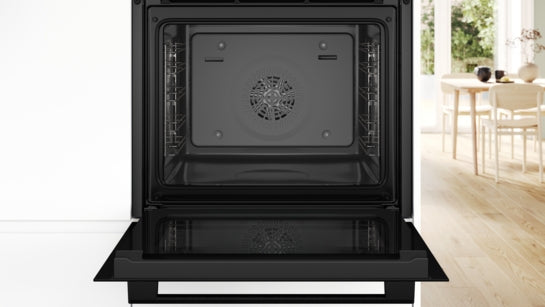 Serie 4 Einbau-Backofen mit Dampfunterstützung 60 x 60 cm Schwarz HRG532BB3