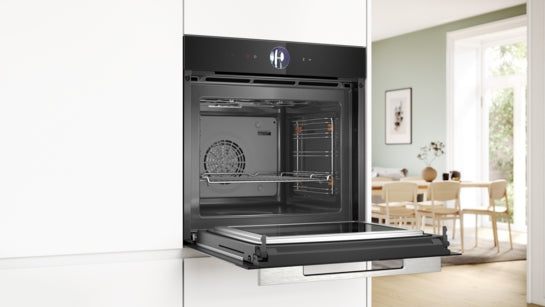Serie 8 Einbau-Backofen mit Mikrowellenfunktion 60 x 60 cm Schwarz HMG7361B1