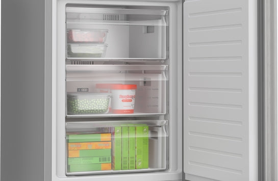 Serie 4 Freistehende Kühl-Gefrier-Kombination mit Gefrierbereich unten 203 x 60 cm Metall-Optik, Total No Frost KGN392LAG