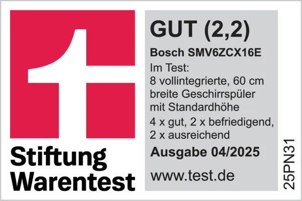 Serie 6 Vollintegrierter Geschirrspüler 60 cm SMV6ZCX16E