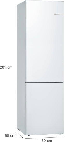 Serie 6 Freistehende Kühl-Gefrier-Kombination mit Gefrierbereich unten 201 x 60 cm Weiß KGE39AWCA