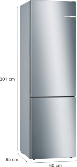 Serie 6 Freistehende Kühl-Gefrier-Kombination mit Gefrierbereich unten 201 x 60 cm Inox KGE39AICA