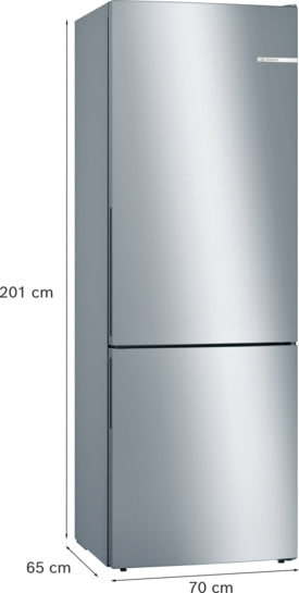 Serie 6 Freistehende Kühl-Gefrier-Kombination mit Gefrierbereich unten 201 x 70 cm Inox KGE49AICA