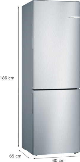 Serie 4 Freistehende Kühl-Gefrier-Kombination mit Gefrierbereich unten 186 x 60 cm Metall-Optik KGV36VLEA