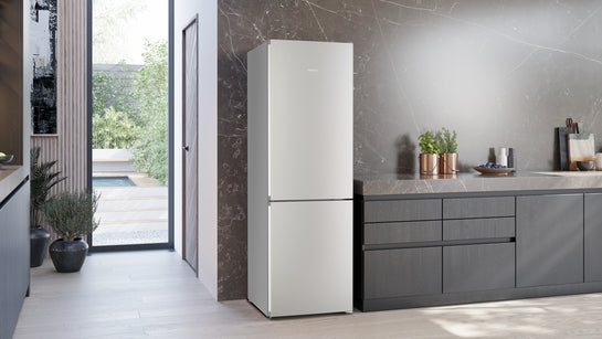 iQ300 Freistehende Kühl-Gefrier-Kombination mit Gefrierbereich unten 186 x 60 cm Edelstahl KG36NVIAG