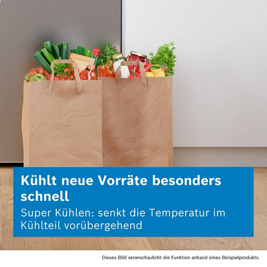 Serie 4 Freistehende Kühl-Gefrier-Kombination mit Gefrierbereich unten 203 x 60 cm Gebürsteter Stahl KGN392I2F