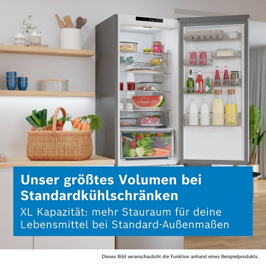 Serie 2 Freistehende Kühl-Gefrier-Kombination mit Gefrierbereich unten 203.2 x 59.5 cm Metall-Optik KGN39NLCK
