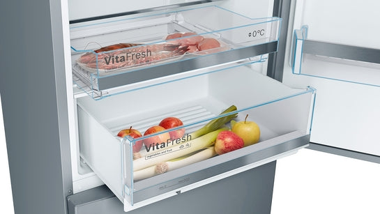 Serie 6 Freistehende Kühl-Gefrier-Kombination mit Gefrierbereich unten 201 x 70 cm Inox KGE49AICA