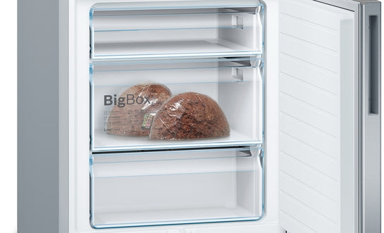 Serie 6 Freistehende Kühl-Gefrier-Kombination mit Gefrierbereich unten 201 x 70 cm Inox KGE49AICA