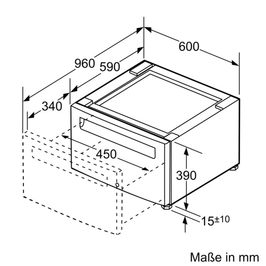 Podest m. Auszug Trockner WTZPW20D