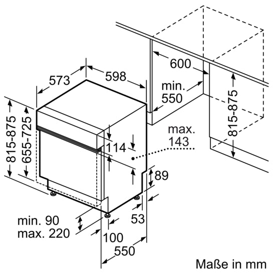 iQ300 Teilintegrierter Geschirrspüler 60 cm Gebürsteter Stahl SN53ES22CE