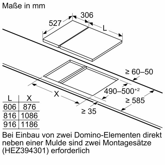 Serie 6 Domino-Kochfeld, Elektro 30 cm Mit Rahmen aufliegend PKF375FP2E