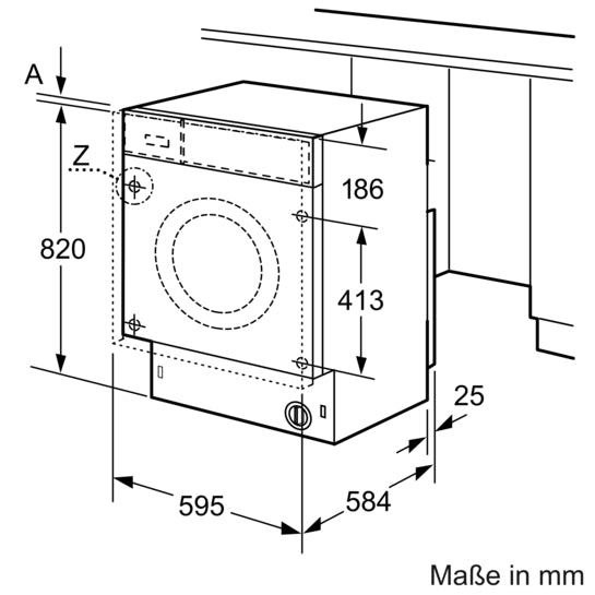 Serie 6 Einbau-Waschtrockner 7/4 kg WKD28543