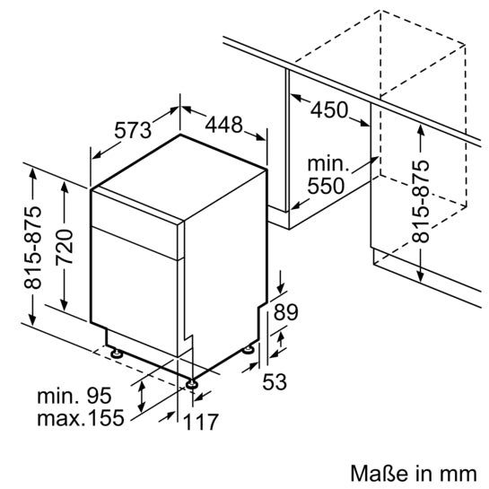 iQ300 Unterbau-Geschirrspüler 45 cm Gebürsteter Stahl SR43ES25ME