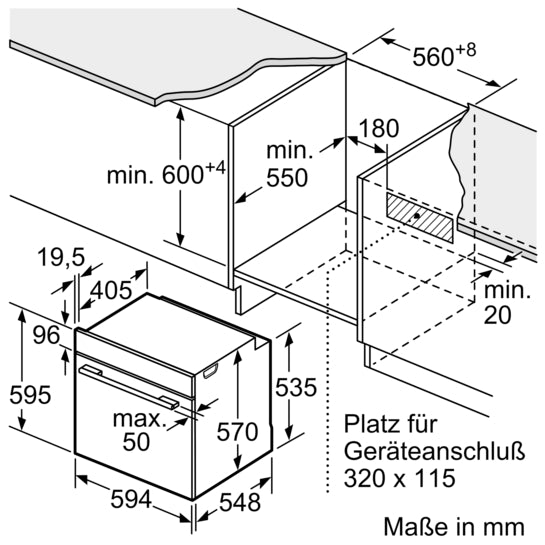 Serie 4 Einbau-Backofen 60 x 60 cm Edelstahl HBA514BS3