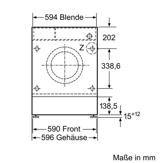 Serie 8 Einbauwaschmaschine 8 kg max. 1400 U/min. WIW28443