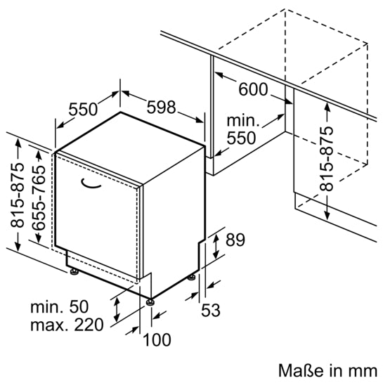 iQ500 Vollintegrierter Geschirrspüler 60 cm varioScharnier für besondere Einbausituationen SN95EX16CE