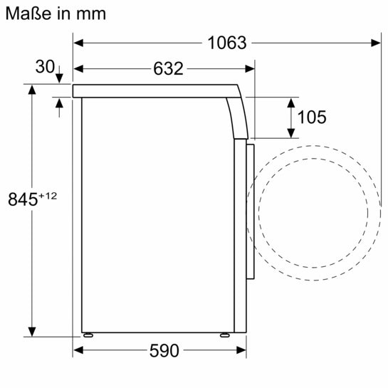 Serie 6 Waschmaschine, unterbaufähig - Frontlader 8 kg 1400 U/min., Weiß WUU28T70