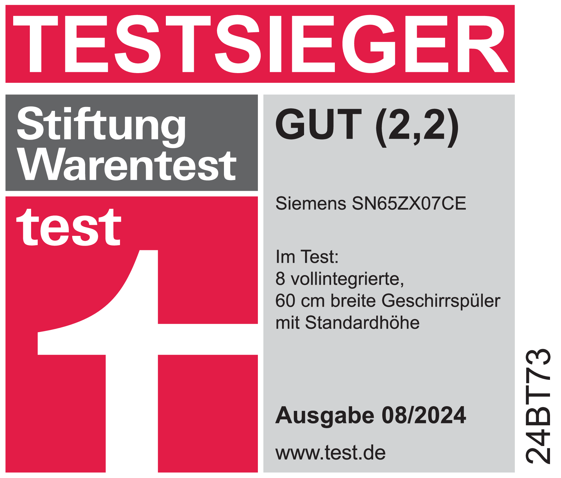 iQ500 Vollintegrierter Geschirrspüler 60 cm SN65ZX07CE