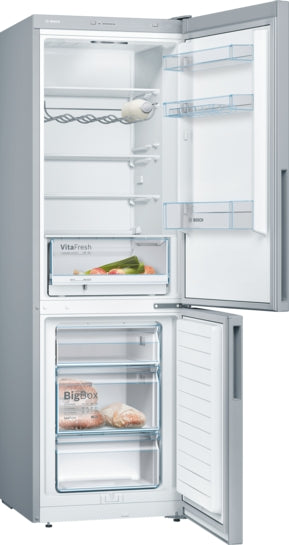Serie 4 Freistehende Kühl-Gefrier-Kombination mit Gefrierbereich unten 186 x 60 cm Metall-Optik KGV36VLEA