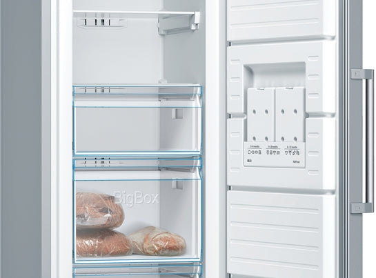Serie 4 Freistehender Gefrierschrank 186 x 60 cm Metall-Optik GSN36VLEP