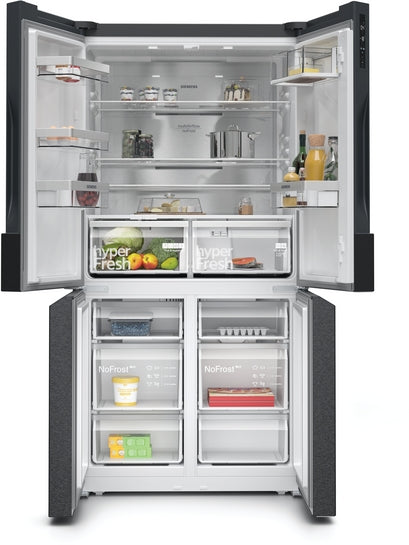 iQ300 Kühl-Gefrier-Kombination, mehrtürig 183 x 90.5 cm Gebürsteter schwarzer Stahl AntiFingerprint, Total noFrost  KF96NAXEA