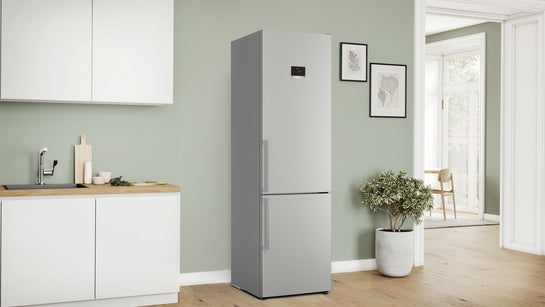 Serie 6 Freistehende Kühl-Gefrier-Kombination mit Gefrierbereich unten 203 x 60 cm Gebürsteter Stahl AntiFingerprint, Total No Frost  KGN39AIBT