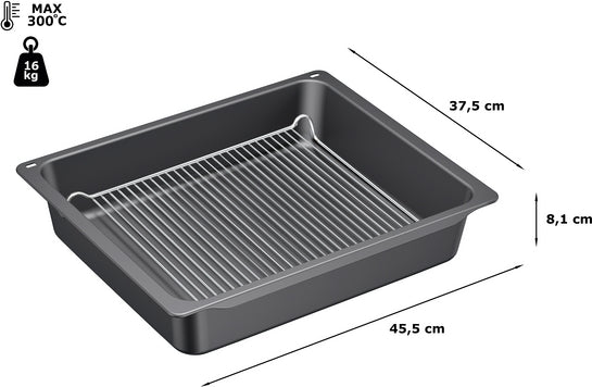 Profipfanne mit Rost 81 x 455 x 375 mm 10 l, spülmaschinengeeignet HZ633070