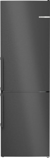 Serie 4 Freistehende Kühl-Gefrier-Kombination mit Gefrierbereich unten 186 x 60 cm Gebürsteter schwarzer Stahl AntiFingerprint, Total No Frost  KGN36VXCT