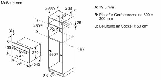 Serie 8 60 x 45 cm Schwarz CEG732XB1