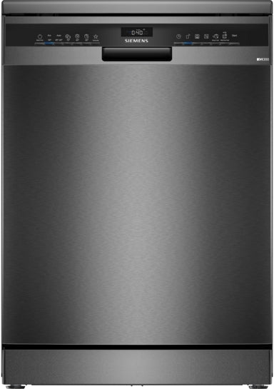 iQ300 Freistehender Geschirrspüler 60 cm Gebürsteter schwarzer Stahl mit Anti-Fingerprint SN23EC03ME