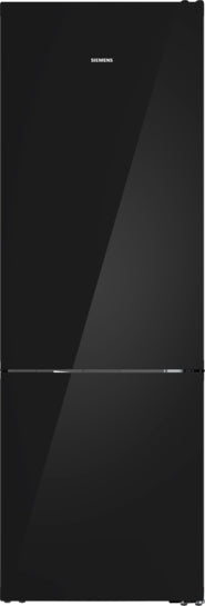 iQ700 Freistehende Kühl-Gefrier-Kombination mit Gefrierbereich unten, Glastür 203 x 70 cm Schwarz matt, Total noFrost  KG49NSBBF