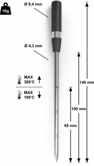 Drahtloses Bratenthermometer 150 x 19 x 52 mm Edelstahl, spülmaschinengeeignet, Backwagen-geeignet HZ32WA00