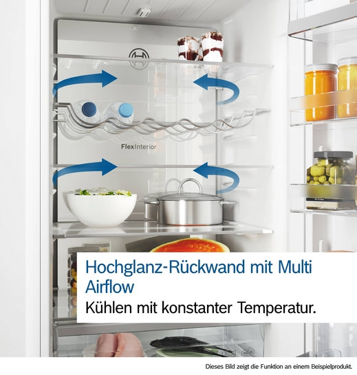 Serie 4 Freistehende Kühl-Gefrier-Kombination mit Gefrierbereich unten 203 x 60 cm Metall-Optik, Total No Frost  KGN392LBF