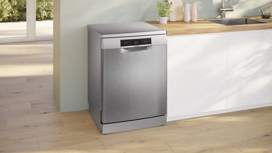Serie 8 Freistehender Geschirrspüler 60 cm Gebürsteter Stahl mit Anti-Fingerprint SMS8TCI04E