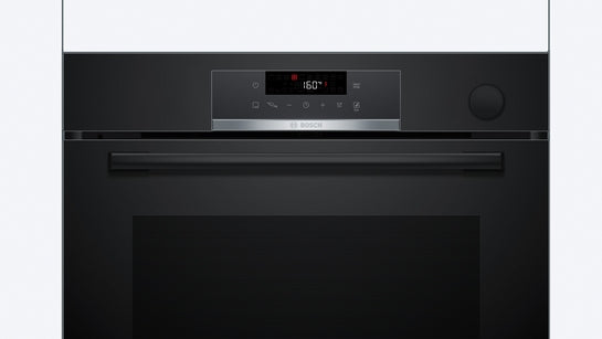 Serie 4 Einbau-Backofen mit Dampfunterstützung 60 x 60 cm Schwarz HRG532BB3