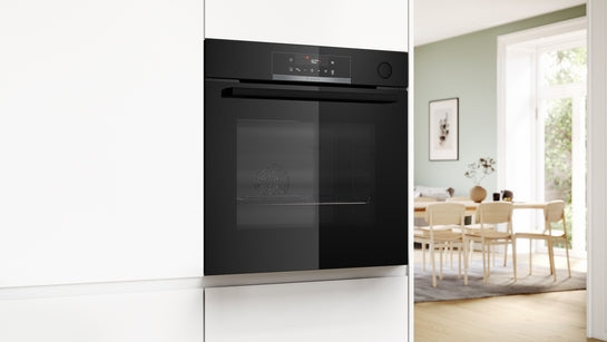 Serie 4 Einbau-Backofen mit Dampfunterstützung 60 x 60 cm Schwarz HRG532BB3