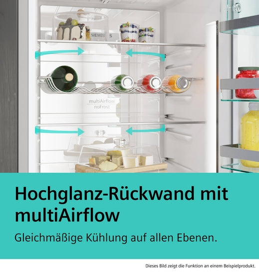 iQ300 Freistehende Kühl-Gefrier-Kombination mit Gefrierbereich unten 203 x 60 cm Gebürsteter schwarzer Stahl AntiFingerprint KG39NVX2G