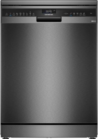 iQ500 Freistehender Geschirrspüler 60 cm Gebürsteter schwarzer Stahl mit Anti-Fingerprint SN25EC13CE