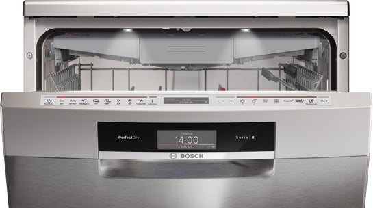 Serie 8 Freistehender Geschirrspüler 60 cm Gebürsteter Stahl mit Anti-Fingerprint SMS8TCI04E