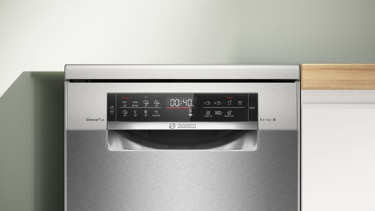 Serie 6 Freistehender Geschirrspüler 45 cm Gebürsteter Stahl mit Anti-Fingerprint SPS6EMI21E