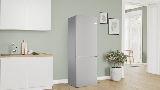 Serie 4 Freistehende Kühl-Gefrier-Kombination mit Gefrierbereich unten 186 x 60 cm Metall-Optik KGN362LAF